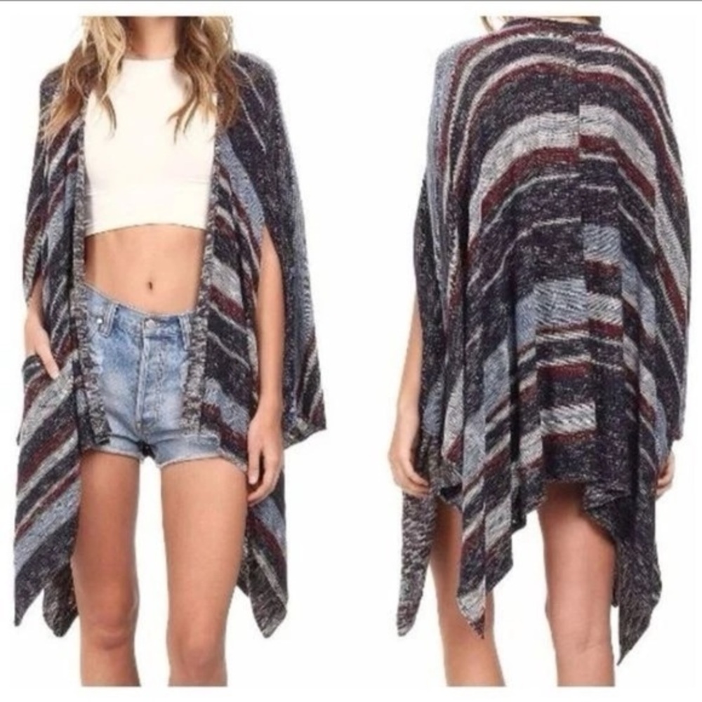 Free People The Big Trail5 Poncho Cardigan cotton linen size XS